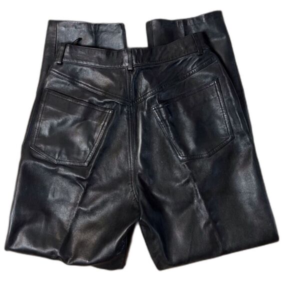 Cache Leather Pants High Rise Black Size 8 - Picture 6 of 11